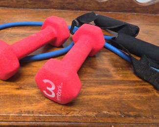 Hand Weights And Stretch Band