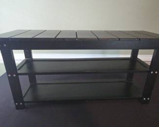Small Solid Wood Black Bench