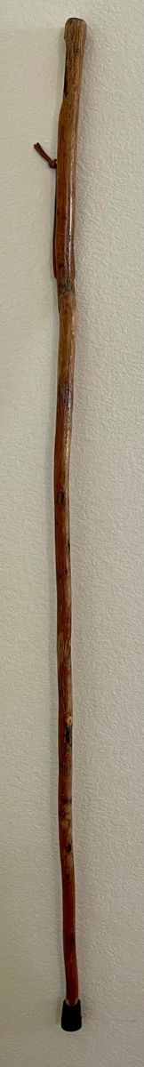 59" Hand Made Walking Stick With Rubber Bottom And Leather Strap