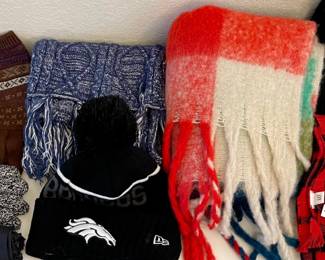 Scarf, Hat, And Glove Lot - Bronco Beanie, Umbrella, Gap, Ladies Size Small Gloves And More