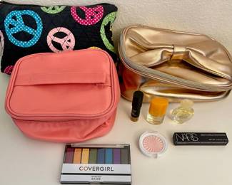 3 Makeup Bags With Clinique Happy, Covergirl Eye Makeup, Georgio Armani Di Gioia Perfume