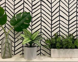 3 Small Faux Plants 