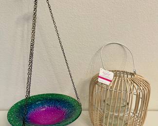 Hanging Art Glass Bowl And Ashland Votive Lantern