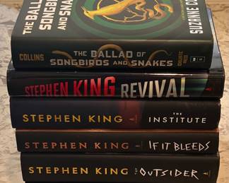 6 Hard Back Books - Stephen King, Suzanne Collins, James Patterson - If It Bleeds, The Outsider, And More