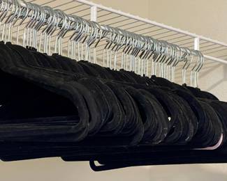 Large Lot Of Black Felt Hangers