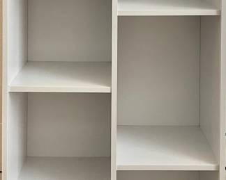 Small White Veneer 7 Cubby Shelf  (as Is)