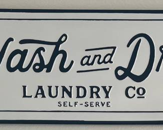 Wash And Dry Laundry Co. 36" X 14" Metal Sign 