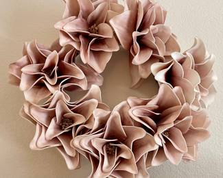 Pink And White Floral Magnolia Foam Wreath