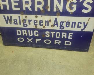 Enamel drug store sign