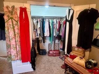 One closet of 3 women's clothing