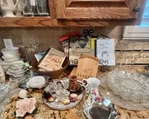 Cook books, glassware, salt & pepper shakers