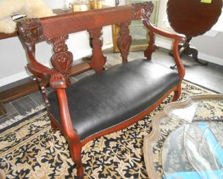 Antique carved settee purchased at Joskes department store circa 1900