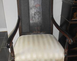 Hand painted Asian caned chair circa 1900