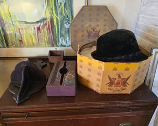 Vintage mens hats and boxes
