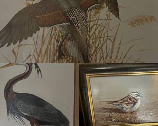 Nature and duck prints. Large selection of Louviere prints also available to view upon request. Originals signed, numbered prints, pen and ink and sketches. 