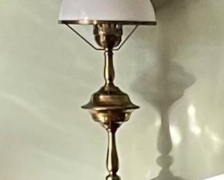 Vintage milk glass lamp. 