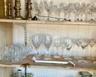 Whole set of stemmed glasses. Super cute plastic martini set, great for pool or hot tub drinks. 