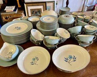 80 piece china set. Retro-interesting shapes and pieces. 