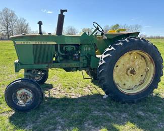 John Deere 30/10 Tractor, wide front end, 1 owner, new seat, new battery, new coil, new spark plugs, gas tank has been flushed and cleaned. starts and runs. bring help to load, address will be given out to winning bidder.