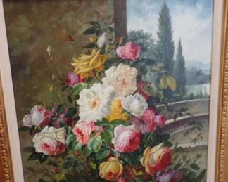xxx.  antique floral Italian artist was $1,200 buy now 600 