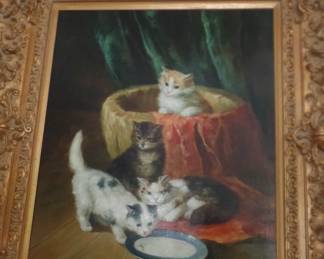 a. kittens at play approx. size 40"x34" signed   was $2,100 now  $1,200   sold