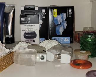 Health and Beauty products including Braun shaving accessories