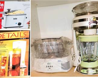 Kitchen  Electronics: Steamer, Margarita Maker, Ice Tea Maker and Fryer.  All new