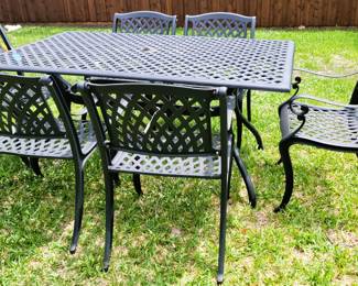Heavy Iron patio table with 6 chairs