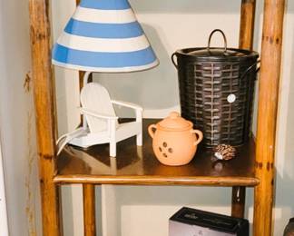 Wood Shelf with home decor items