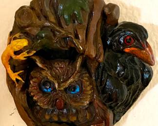 Forest creatures wall sculpture