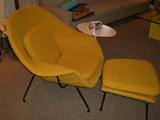SAARINEN BY KNOLL WOMB CHAIR
& OTTOMAN WITH LARSON FABRIC