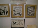 DRAPER HILL CARTOONIST ETCHINGS