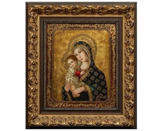 Diana Mendoza Peru, 20th21st C., Madonna and Child, oil on canvas