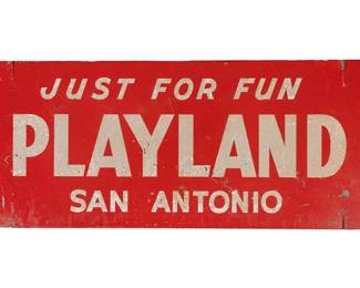 Vintage single sided metal sign for Playland Park San Antonio