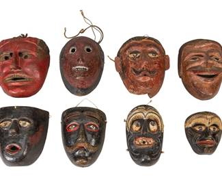 Collection of 8 Mexican Folk Art Masks