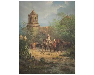 G. Harvey, Mission San Jose , signed lithograph