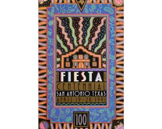 Framed San Antonio Fiesta Centennial poster, celebrating 100 years (1891 - 1991), dated April 19 - 28, 1991