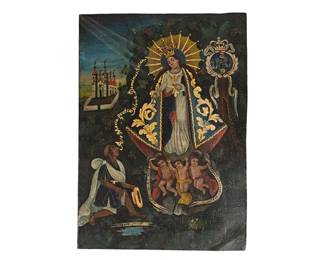 19th C. Mexican Retablo, Nuestra Senora de Ocotlan