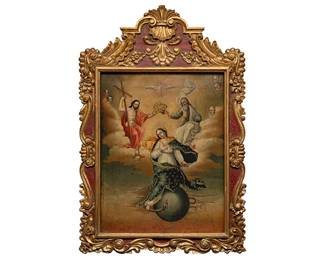 19th C. Virgin of the Apocalypse, Oil Painting