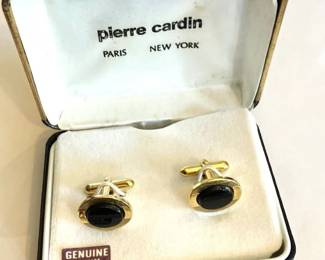 Genuine Onyx Men's Cufflinks by Pierre Cardin
