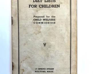 "Diet List for Children" prepared for the Child Welfare Commission
