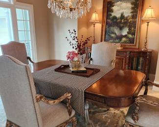 Lovely Dining Table and Upholstered Chairs