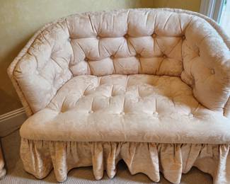 Tufted and Skirted Chair (has matching ottoman)