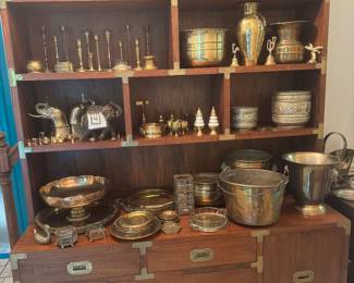 Campaign style hutch and so much brass!