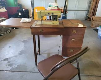 Montgomery ward sewing machine and cabinet 