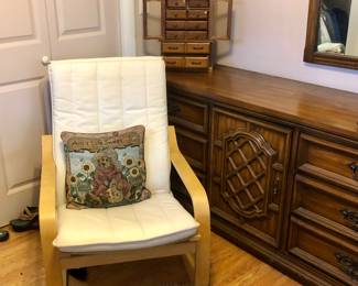 Sling chair…. Jewelry armoire & boxes…. Cheval mirror & so much more