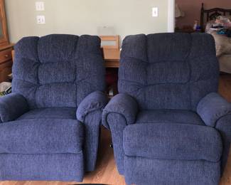 Lane blue recliners… his & hers… yours and mine