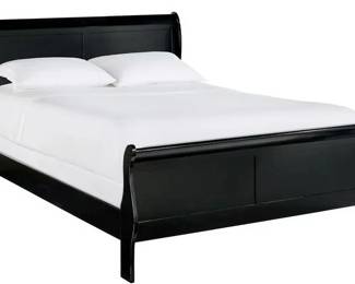 Queen Black Sleigh Bed