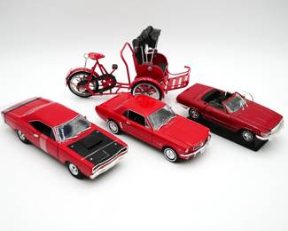 Lot of 4 Red Model Vehicles