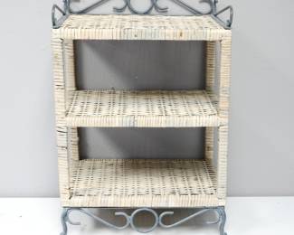 Rustic Wicker Shelf/Side Table
